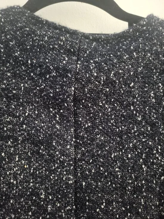 Tristan Mixed Media Tweed Moto Jacket - Black/Gray - Size M - Picture 3 of 6